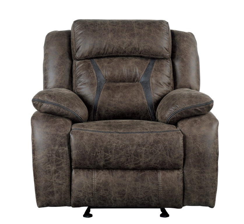English Elm Glider Recliner with Microfiber Upholstery Pocket Coil Support for Living Rooms B011P580730