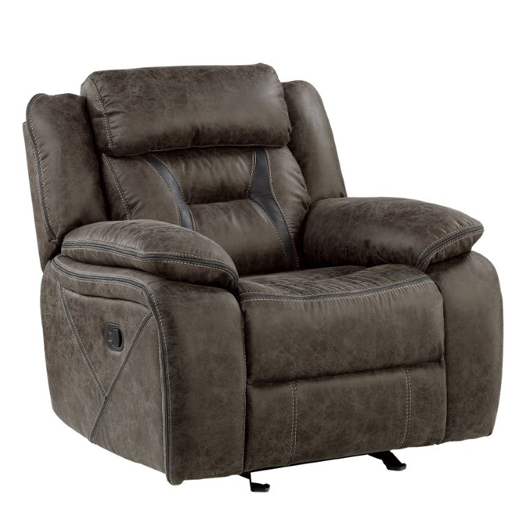 English Elm Glider Recliner with Microfiber Upholstery Pocket Coil Support for Living Rooms B011P580730