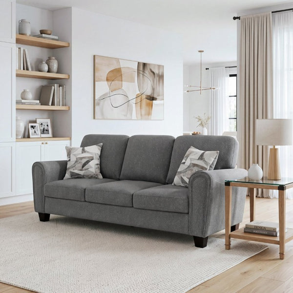 English Elm Sofa Deep Seated Chenille Upholstered Living Room Piece with Pocket Coil Support B011P580735
