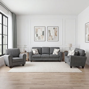 English Elm Sofa Deep Seated Chenille Upholstered Living Room Piece with Pocket Coil Support B011P580735