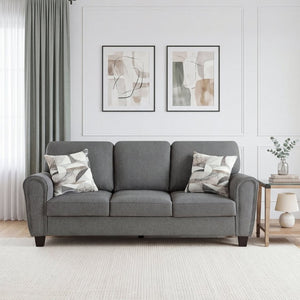 English Elm Sofa Deep Seated Chenille Upholstered Living Room Piece with Pocket Coil Support B011P580735