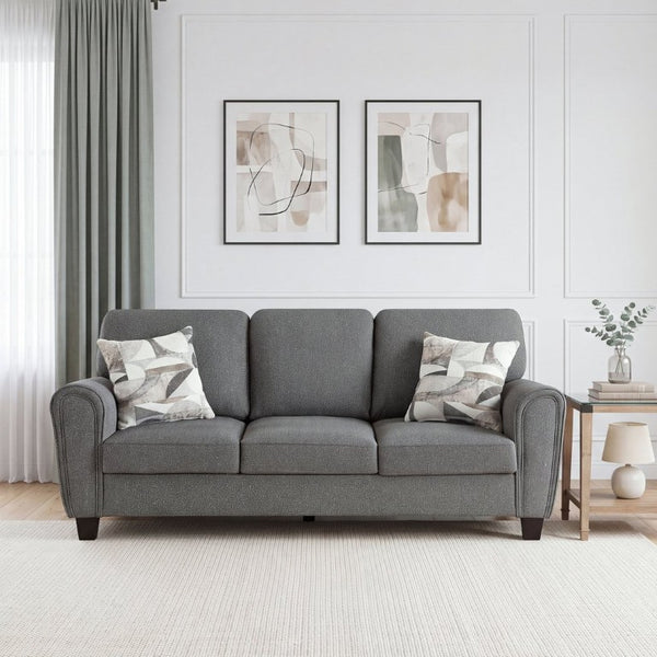 English Elm Sofa Deep Seated Chenille Upholstered Living Room Piece with Pocket Coil Support B011P580735