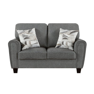 English Elm Love Seat Chenille Upholstered Two Sofa with Pocket Coil Support for Modern Rooms 62.5 x 37 x 37.5 inches B011P580736