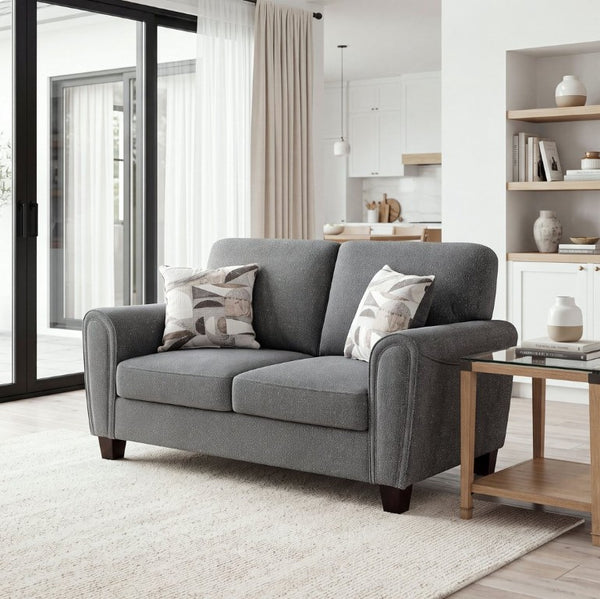 English Elm Love Seat Chenille Upholstered Two Sofa with Pocket Coil Support for Modern Rooms 62.5 x 37 x 37.5 inches B011P580736