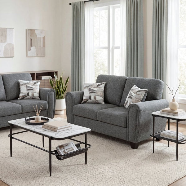 English Elm Love Seat Chenille Upholstered Two Sofa with Pocket Coil Support for Modern Rooms 62.5 x 37 x 37.5 inches B011P580736