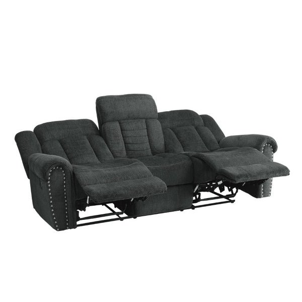 English Elm Sofa Mid-Century Velvet Upholstered with Walnut Legs and Pocket Coil Cushion Support Charcoal Grey Solid Wood 88 L x 40 W x 40 H B011P580752
