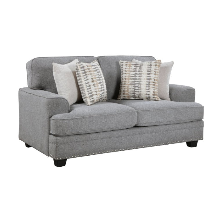 English Elm Love Seat Chenille Upholstered Loveseat with Nailhead Trim and Pocket Coil Cushions 65.5 x 39.5 x 37 B011P580754