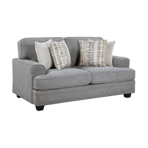 English Elm Love Seat Chenille Upholstered Loveseat with Nailhead Trim and Pocket Coil Cushions 65.5 x 39.5 x 37 B011P580754