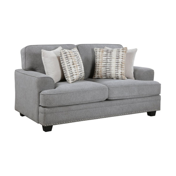 English Elm Love Seat Chenille Upholstered Loveseat with Nailhead Trim and Pocket Coil Cushions 65.5 x 39.5 x 37 B011P580754