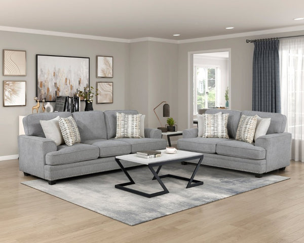 English Elm Love Seat Chenille Upholstered Loveseat with Nailhead Trim and Pocket Coil Cushions 65.5 x 39.5 x 37 B011P580754