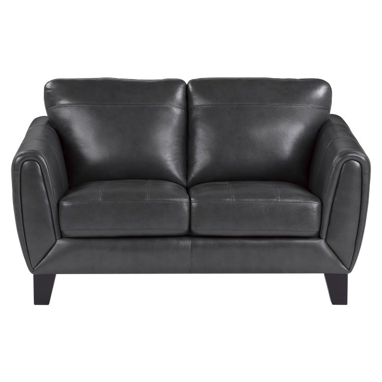 English Elm Love Seat Top Grain Leather Loveseat with Retro Profile and Pocket Coil Seating 61 inches B011P580757