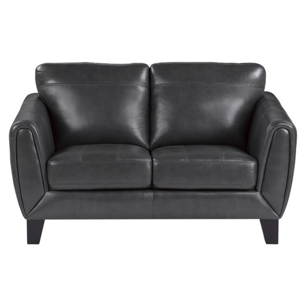 English Elm Love Seat Top Grain Leather Loveseat with Retro Profile and Pocket Coil Seating 61 inches B011P580757