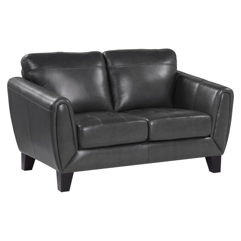 English Elm Love Seat Top Grain Leather Loveseat with Retro Profile and Pocket Coil Seating 61 inches B011P580757