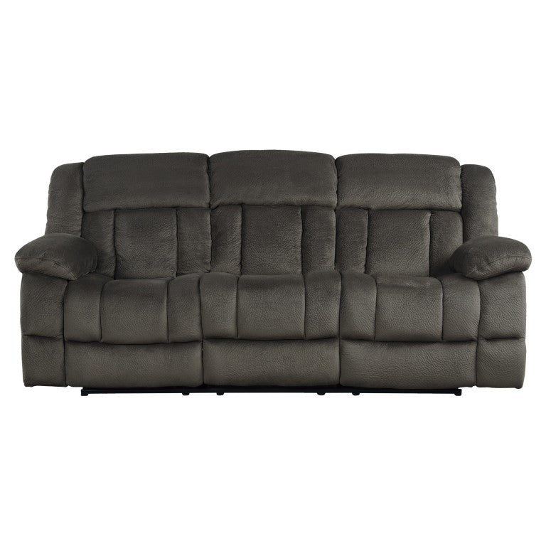 English Elm Double Reclining Sofa Plush Microfiber Upholstered Family Room Seating with Pocket Coil Support B011P580759
