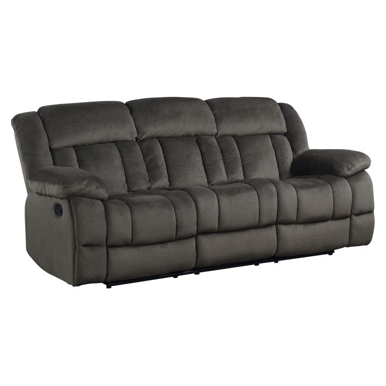 English Elm Double Reclining Sofa Plush Microfiber Upholstered Family Room Seating with Pocket Coil Support B011P580759