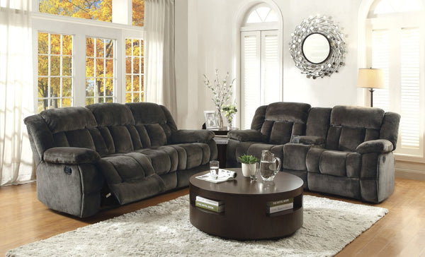 English Elm Double Glider Reclining Loveseat with Center Console and Plush Microfiber Upholstery B011P580760
