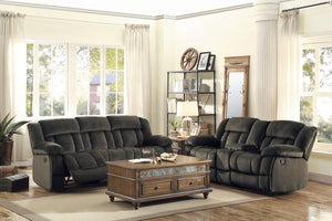English Elm Double Glider Reclining Loveseat with Center Console and Plush Microfiber Upholstery B011P580760