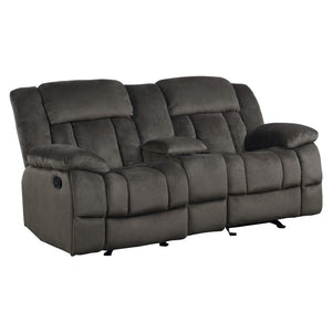 English Elm Double Glider Reclining Loveseat with Center Console and Plush Microfiber Upholstery B011P580760