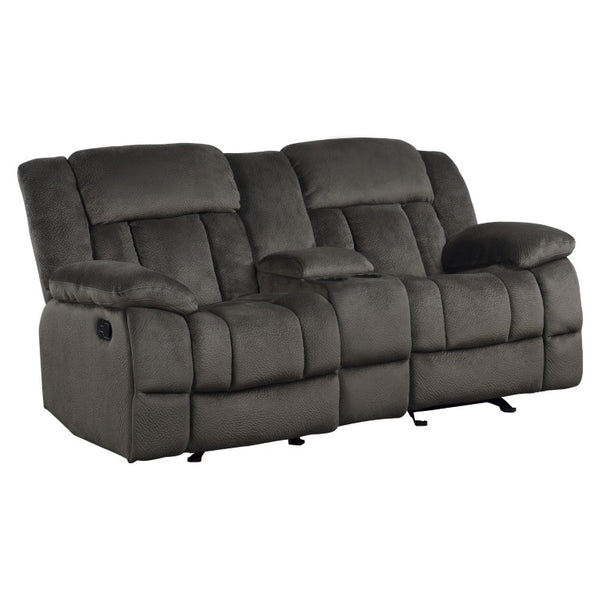 English Elm Double Glider Reclining Loveseat with Center Console and Plush Microfiber Upholstery B011P580760