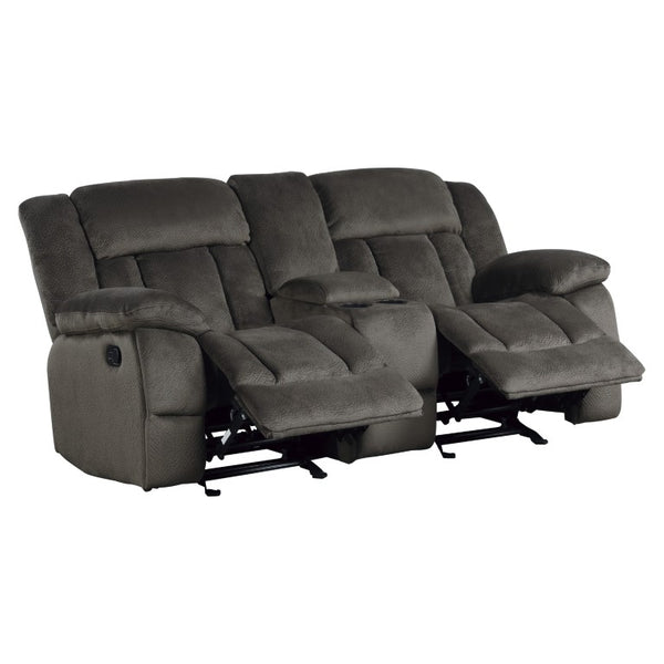 English Elm Double Glider Reclining Loveseat with Center Console and Plush Microfiber Upholstery B011P580760