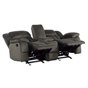 English Elm Double Glider Reclining Loveseat with Center Console and Plush Microfiber Upholstery B011P580760