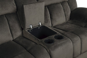 English Elm Double Glider Reclining Loveseat with Center Console and Plush Microfiber Upholstery B011P580760
