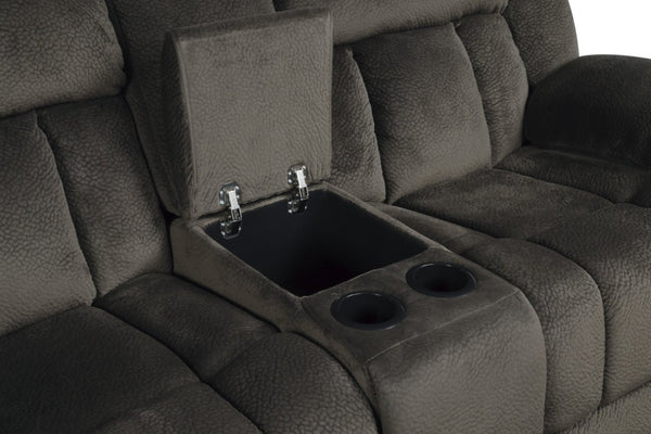 English Elm Double Glider Reclining Loveseat with Center Console and Plush Microfiber Upholstery B011P580760