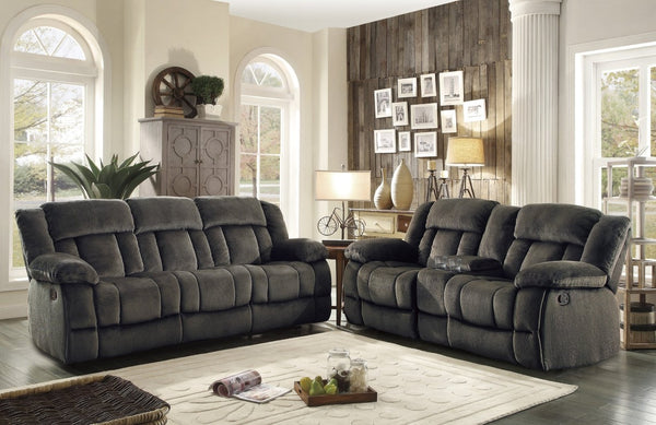 English Elm Double Glider Reclining Loveseat with Center Console and Plush Microfiber Upholstery B011P580760