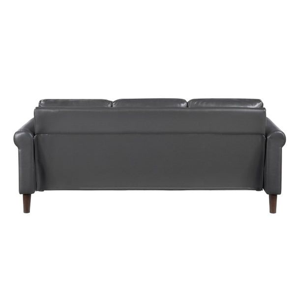 English Elm Sofa Mid-Century Faux Leather Three Seat with Tapered Legs for Living Room B011P580763