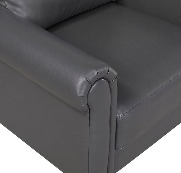 English Elm Sofa Mid-Century Faux Leather Three Seat with Tapered Legs for Living Room B011P580763