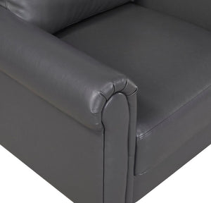 English Elm Love Seat Mid-Century Faux Leather Loveseat with Pocket Coil Support Tapered Legs Dark Gray 57 L x 32 W x 33.5 H B011P580764