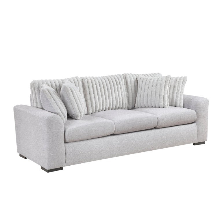 English Elm Double Reclining Sofa with Microfiber Corduroy Upholstery and Pocket Coil Support System Gray 91.5 L x 39 W x 36 H B011P580766