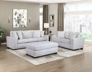 English Elm Ottoman Oversized Microfiber Pocket Coil Seating Accent for Living Room or Den Gray Microfiber B011P580769