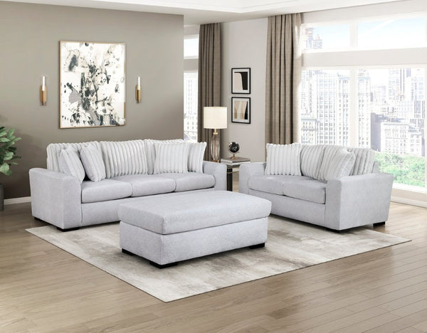 English Elm Ottoman Oversized Microfiber Pocket Coil Seating Accent for Living Room or Den Gray Microfiber B011P580769