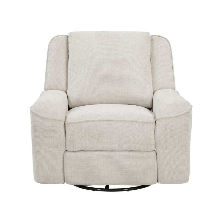English Elm Swivel Recliner Chair Chenille Upholstered with 360 Degree Base for Living Room Comfort B011P580770