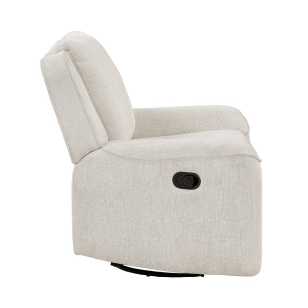 English Elm Swivel Recliner Chair Chenille Upholstered with 360 Degree Base for Living Room Comfort B011P580770