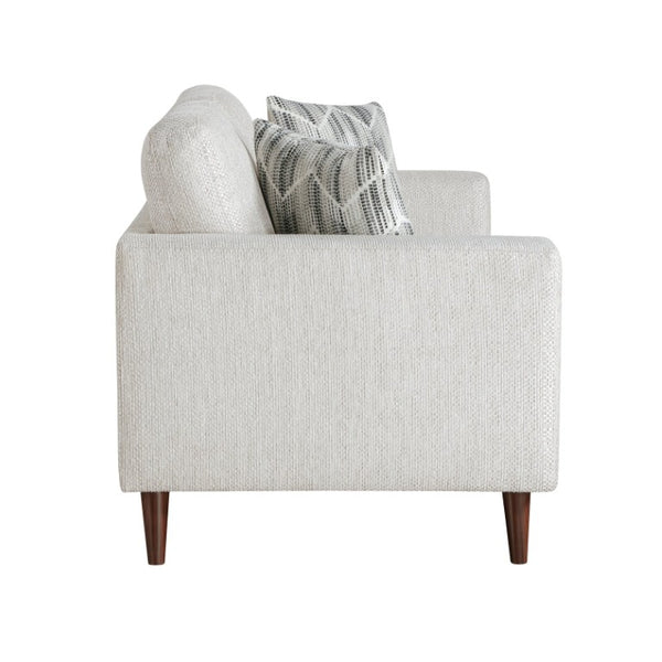 English Elm Love Seat Mid-Century Modern Chenille Upholstered Sofa with Tapered Legs and Pillows Silver 64 L x 34 W x 34 H B011P580773