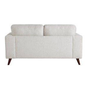 English Elm Love Seat Mid-Century Modern Chenille Upholstered Sofa with Tapered Legs and Pillows Silver 64 L x 34 W x 34 H B011P580773