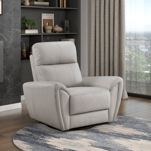 English Elm Swivel Glider Accent Chair Top Grain Leather Low Profile Modern Living Room Seat B011P580774