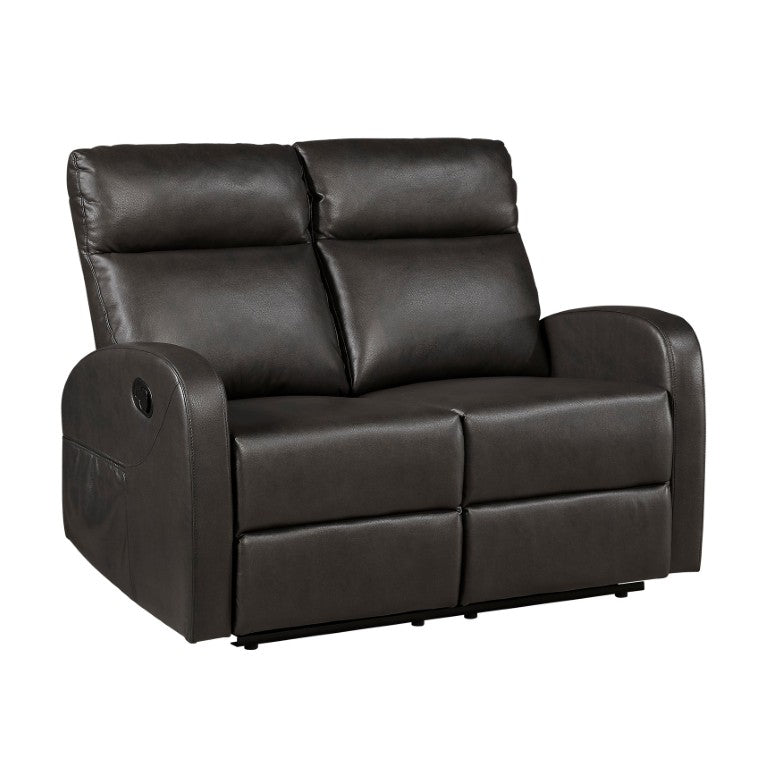 English Elm Double Reclining Loveseat Faux Leather Wall Hugger for Compact Living Spaces B011P580776