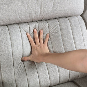English Elm Double Reclining Sofa Microfiber Upholstered with Nailhead Trim for Transitional Living Rooms B011P580778