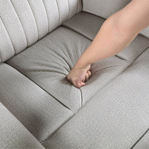 English Elm Double Reclining Sofa Microfiber Upholstered with Nailhead Trim for Transitional Living Rooms B011P580778