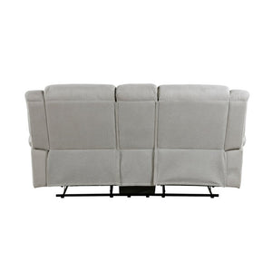 English Elm Double Reclining Loveseat with Console Storage Nailhead Trim Microfiber Seating B011P580779
