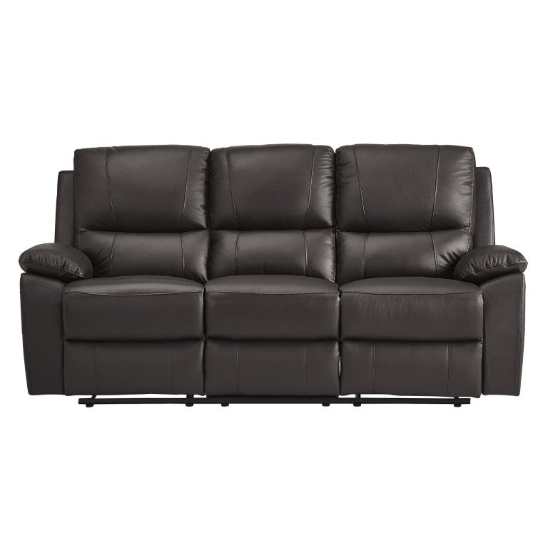 English Elm Double Reclining Sofa Faux Leather Pillow Top Arms Pocket Coil Casual Living B011P580781