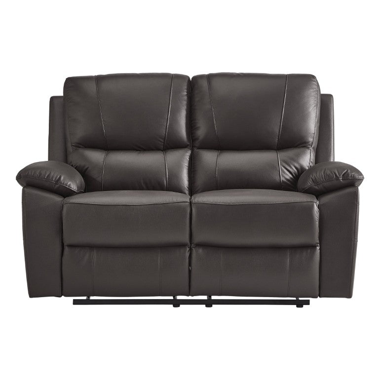 English Elm Double Reclining Faux Leather Loveseat with Pillow Arms and Pocket Coil Cushion Support B011P580782