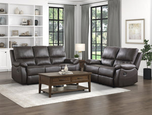 English Elm Double Reclining Faux Leather Loveseat with Pillow Arms and Pocket Coil Cushion Support B011P580782