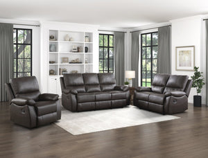 English Elm Double Reclining Faux Leather Loveseat with Pillow Arms and Pocket Coil Cushion Support B011P580782