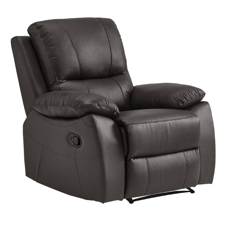 English Elm Reclining Faux Leather Armchair with Pocket Coil Cushioning for Casual Living Rooms B011P580783