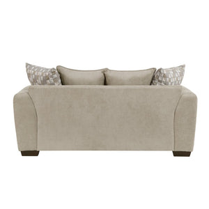 English Elm Love Seat Chenille Upholstered Loveseat with Nailhead Trim and Geometric Toss Pillows B011P580790