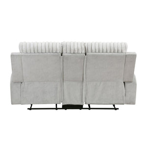 English Elm Double Reclining Loveseat with Center Console Corduroy Microfiber Media Room Seating B011P580793